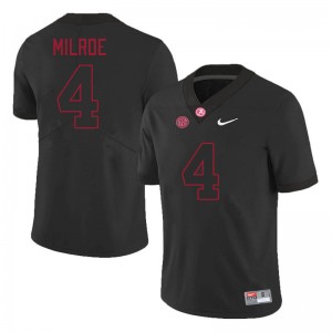 Men's Jalen Milroe Black Alabama Crimson Tide #4 College Football High School Jersey 614423-879