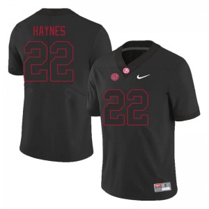 Men's Justice Haynes Black Alabama Crimson Tide #22 College Football Stitched Jerseys 949967-799