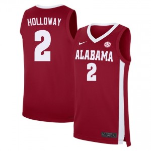 Men's Aden Holloway Crimson The Tide #2 College Basketball Limited Jerseys 333175-109