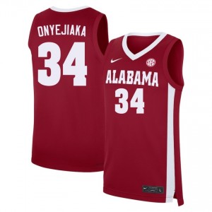 Men's Collins Onyejiaka Crimson Bama #34 College Basketball Alumni Jerseys 867528-495