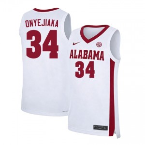 Men's Collins Onyejiaka White Bama #34 College Basketball Official Jerseys 613079-178