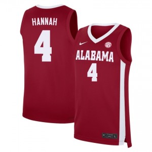 Men's Davion Hannah Crimson The Tide #4 College Basketball High School Jersey 452737-497