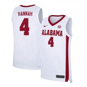 Men's Davion Hannah White Crimson Tide #4 College Basketball Limited Jerseys 795861-716