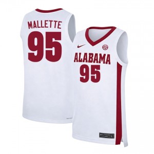 Men's Houston Mallette White Roll Tide #95 College Basketball Alumni Jerseys 899051-941
