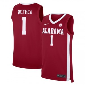 Men's Jalil Bethea Crimson Alabama Crimson Tide #1 College Basketball Alumni Jerseys 436301-874