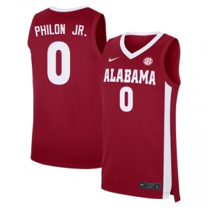 Men's Labaron Philon Jr. Crimson Roll Tide #0 College Basketball Official Jersey 358250-620