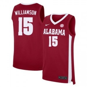 Men's Noah Williamson Crimson Bama #15 College Basketball Stitched Jersey 511503-811