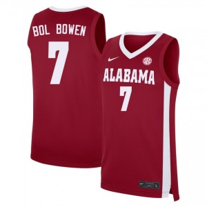 Men's Taylor Bol Bowen Crimson Alabama #7 College Basketball NCAA Jersey 450038-142