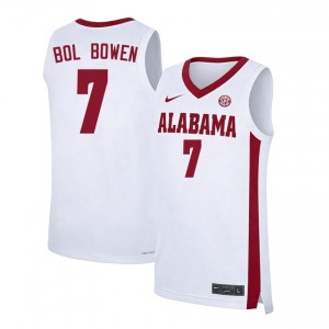 Men's Taylor Bol Bowen White Bama #7 College Basketball University Jerseys 212803-479