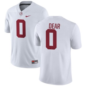 Men's Akylin Dear White Alabama Crimson Tide #0 College Football 2025-26 Jersey 229926-422