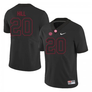 Men's Daniel Hill Blackout Alabama Crimson Tide #20 College Football Embroidery Jersey 789988-426