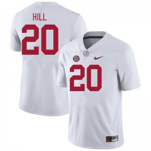 Men's Daniel Hill White Alabama Crimson Tide #20 College Football Embroidery Jerseys 530090-579