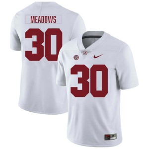 Men's Derek Meadows White Alabama Crimson Tide #30 College Football Player Jerseys 876475-278