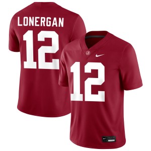 Men's Dylan Lonergan Crimson Alabama Crimson Tide #12 College Football Embroidery Jersey 630687-400
