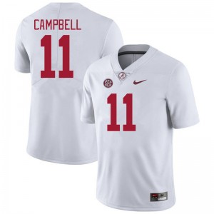 Men's Jihaad Campbell White Alabama Crimson Tide #11 College Football Replica Jersey 656402-586