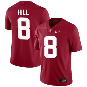 Men's Justin Hill Crimson Alabama Crimson Tide #8 College Football University Jersey 715843-340