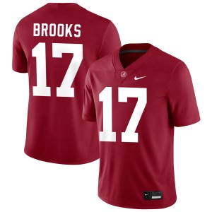 Men's Lotzeir Brooks Crimson Alabama Crimson Tide #17 College Football High School Jerseys 564281-912