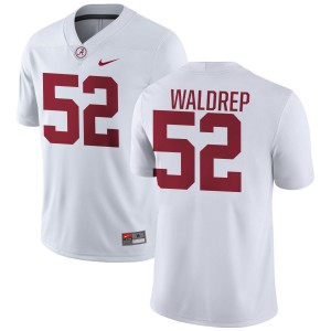 Men's Mal Waldrep White Alabama Crimson Tide #52 College Football Stitched Jerseys 695628-406
