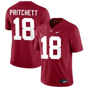 Men's Marshall Pritchett Crimson Alabama Crimson Tide #18 College Football Replica Jerseys 222536-269