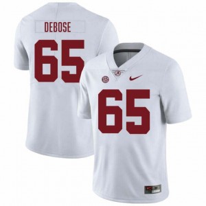 Men's Micah DeBose White Alabama Crimson Tide #65 College Football High School Jersey 172803-522