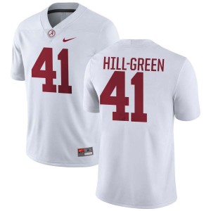Men's Nikhai Hill-Green White Alabama Crimson Tide #41 College Football 2025 Jerseys 117406-462
