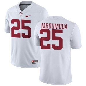 Men's Steve Bolo Mboumoua White Alabama Crimson Tide #25 College Football Embroidery Jerseys 967035-709
