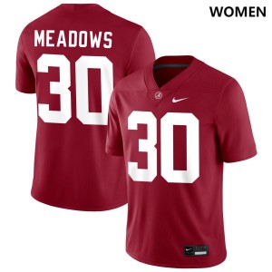 Women's Derek Meadows Crimson Alabama Crimson Tide #30 College Football Game Jersey 798103-742