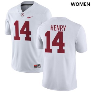 Women's Fatutoa Henry White Alabama Crimson Tide #14 College Football Embroidery Jerseys 329085-665