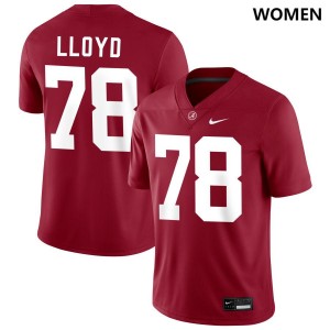 Women's Jackson Lloyd Crimson Alabama Crimson Tide #78 College Football Official Jersey 834749-907