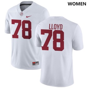 Women's Jackson Lloyd White Alabama Crimson Tide #78 College Football Embroidery Jerseys 550947-616