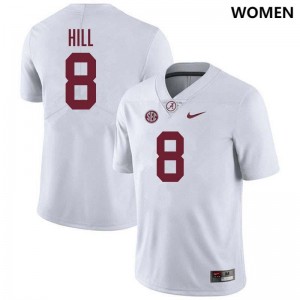 Women's Justin Hill White Alabama Crimson Tide #8 College Football NCAA Jersey 940893-588