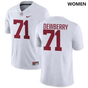 Women's Kam Dewberry White Alabama Crimson Tide #71 College Football Replica Jerseys 292926-675