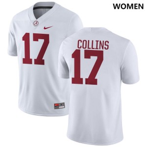 Women's Kelby Collins White Alabama Crimson Tide #17 College Football Game Jersey 124002-230