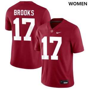 Women's Lotzeir Brooks Crimson Alabama Crimson Tide #17 College Football 2025 Jerseys 167843-293