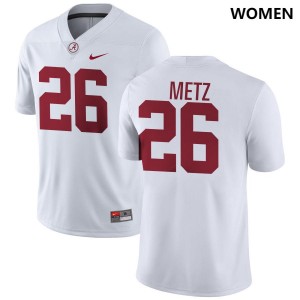 Women's Luke Metz White Alabama Crimson Tide #26 College Football Embroidery Jerseys 991893-225