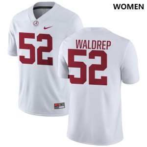 Women's Mal Waldrep White Alabama Crimson Tide #52 College Football Embroidery Jerseys 365119-592