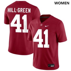 Women's Nikhai Hill-Green Crimson Alabama Crimson Tide #41 College Football Game Jerseys 964383-132