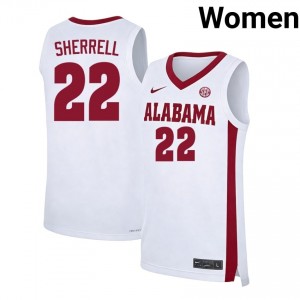 Women's Aiden Sherrell White Alabama Crimson Tide #22 College Basketball Player Jerseys 953164-148