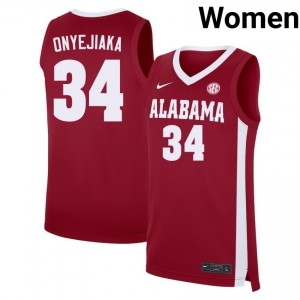 Women's Collins Onyejiaka Crimson Alabama #34 College Basketball Official Jersey 439676-766