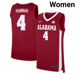 Women's Davion Hannah Crimson Roll Tide #4 College Basketball Player Jerseys 356786-276