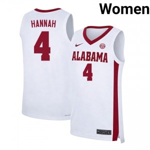 Women's Davion Hannah White Roll Tide #4 College Basketball Limited Jersey 343978-762