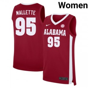Women's Houston Mallette Crimson Bama #95 College Basketball 2025-26 Jerseys 179449-993