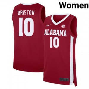 Women's Keitenn Bristow Crimson The Tide #10 College Basketball NCAA Jersey 771437-754