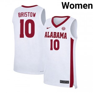 Women's Keitenn Bristow White Bama #10 College Basketball Player Jerseys 549431-847