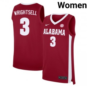 Women's Latrell Wrightsell Crimson University of Alabama #3 College Basketball Limited Jerseys 277055-276