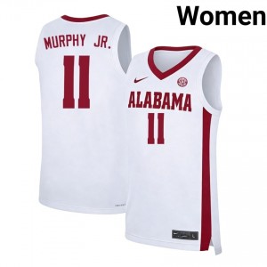 Women's Preston Murphy Jr. White Alabama #11 College Basketball 2025 Jerseys 111198-561