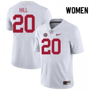 Women's Daniel Hill White Alabama Crimson Tide #20 College Football Player Jersey 239883-145