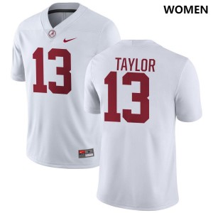 Women's Ivan Taylor White Alabama Crimson Tide #13 College Football Game Jerseys 809210-648