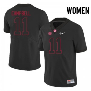 Women's Jihaad Campbell Blackout Alabama Crimson Tide #11 College Football Alumni Jersey 521611-569