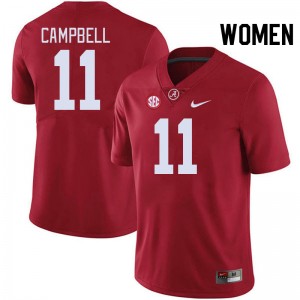 Women's Jihaad Campbell Crimson Alabama Crimson Tide #11 College Football Alumni Jerseys 562144-767